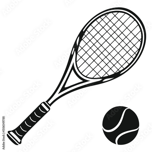Tennis racket silhouette icon, Tennis racket vector icon, Tennis racket silhouette vector, Tennis icon