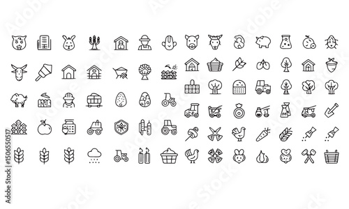 farm icon set vector