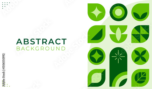Abstract geometric green nature presentation design. Template Vector Green colors. Background, Banner, Brochure, Flyer, Poster, Website. Vector template