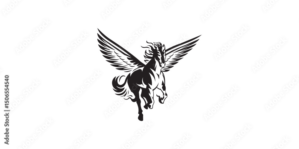 Obraz premium silhouette logo,icon,flying horse