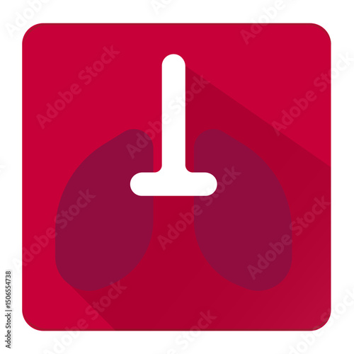 Lung Health Icon. Medical symbol representing respiratory system, lungs, or pulmonary care.