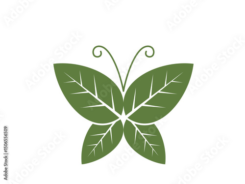 green leaf isolated on white background