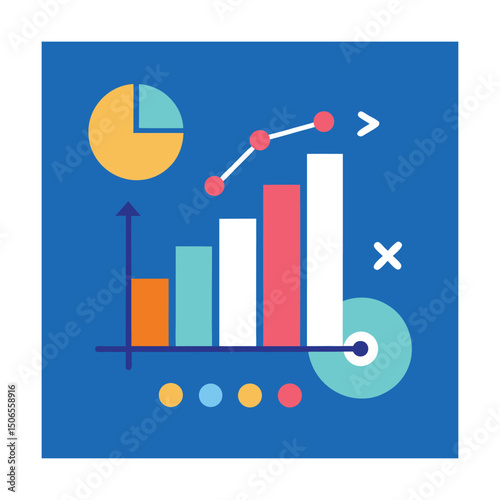 Modern Analytics Pictogram with Data Visualization