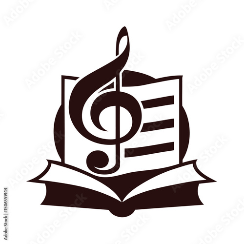 Music Academy Logo with Book and Note