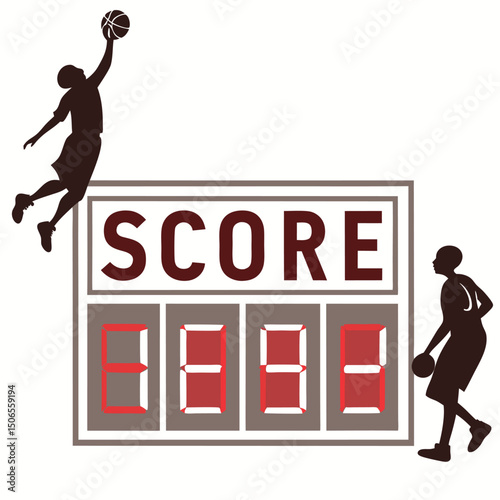 scoreboard displaying score black silhouette vec
