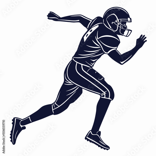 special teams player sprinting black silhouette