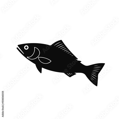 Solid Vector Icon for Fish