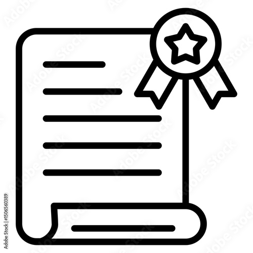 Certificate line icon