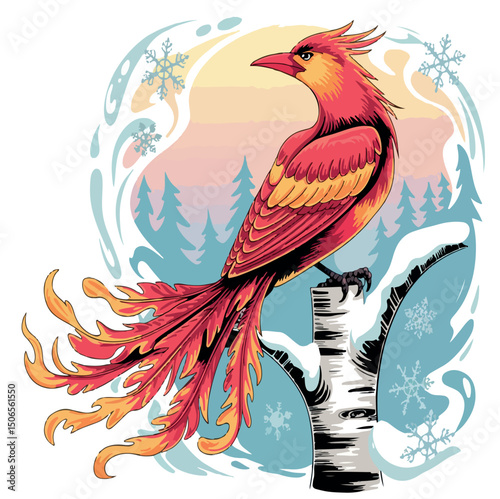 phoenix, bird, illustration, animal, fire, symbol, eagle, nature, art, vector, icon, wing, tattoo, logo, drawing, abstract, graphic, design, feather, silhouette, emblem, fly, isolated, vintage, 
