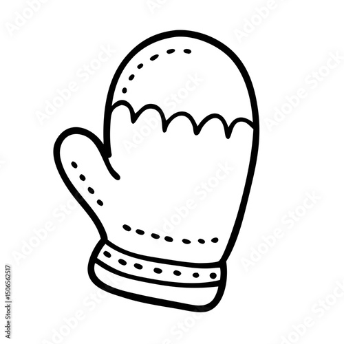 Simple flat illustration of a cozy winter mittens design, featuring a knitted texture and decorative patterns, perfect for seasonal themes and holiday decorations