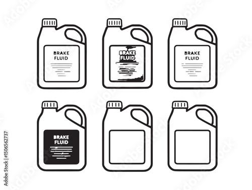 Brake fluid line art schematic vector for car maintenance