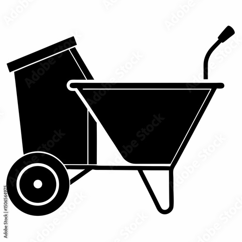 wheelbarrow on white background