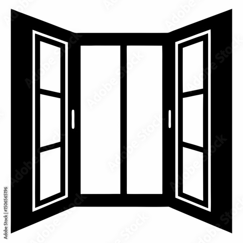 open window with a window