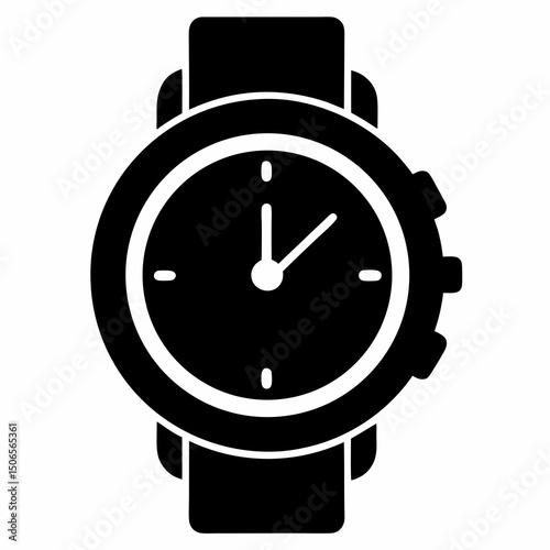 black and white wristwatch