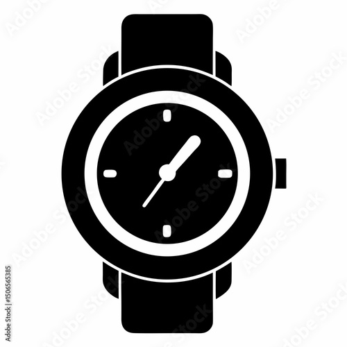 black and white wristwatch