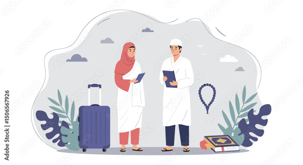 In the Spirit of Hajj: A Couple Dressed for Their Sacred Pilgrimage In the Spirit of Hajj: A Couple Dressed for Their Sacred Pilgrimage