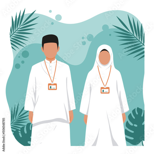 Pilgrims at the Kaaba: A Peaceful Moment of Reflection and Faith