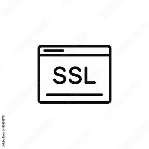Web SSL Certificate Interface Icon on White Background