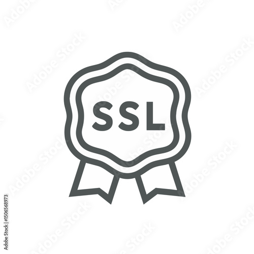 SSL Certificate Icon on White Background