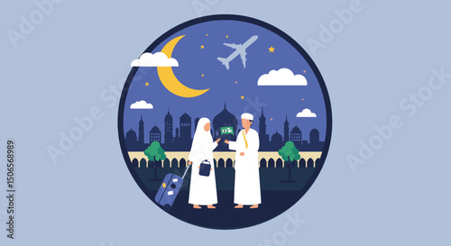In the Spirit of Hajj: A Couple Dressed for Their Sacred Pilgrimage
