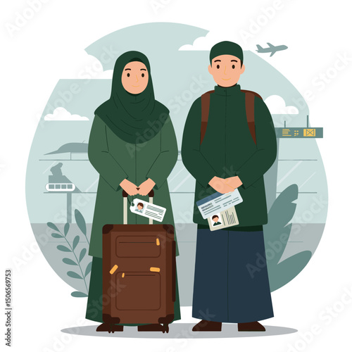 In the Spirit of Hajj: A Couple Dressed for Their Sacred Pilgrimage