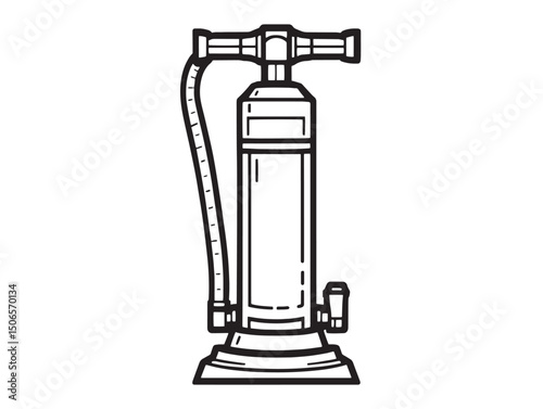 Clean bicycle pump line art style for commercial usage