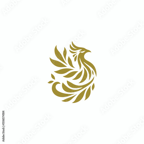 Floral phoenix logo