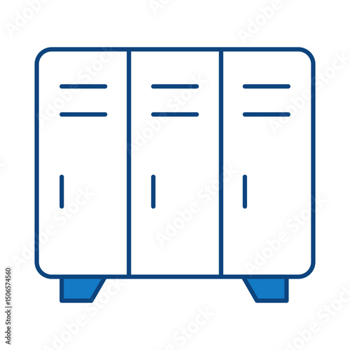 Locker Blue Line Icon. Fitness, Health, Healthy Lifestyle, Wellbeing, Exercise, Health Care, Sport, Workout Editable Stroke Vector Illustration