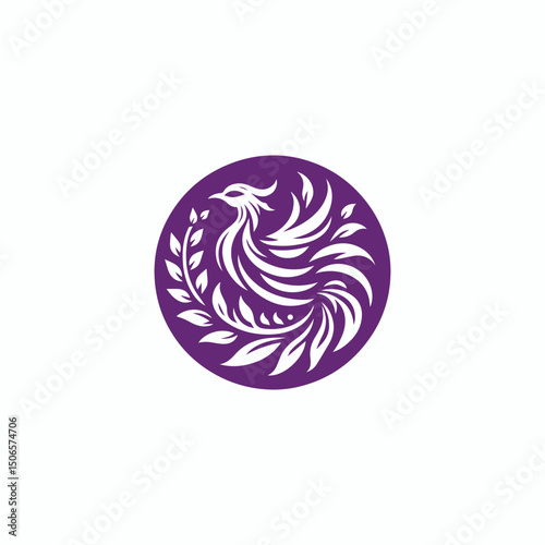 Floral phoenix logo