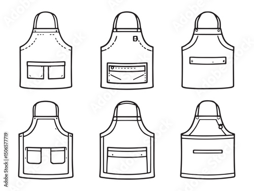 apron line art vector style for culinary graphics