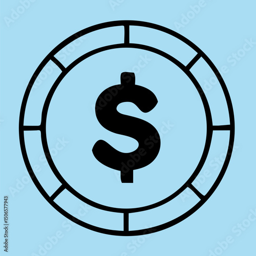 Dollar Sign in a Circular Frame Icon