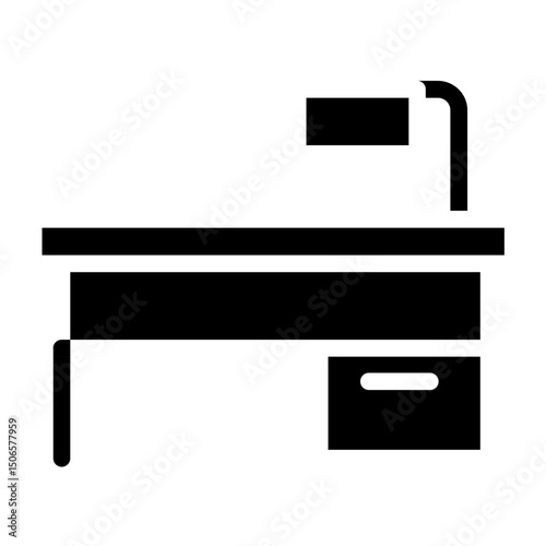 Counter Desk Line Icon Style