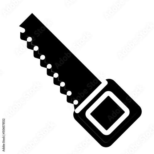 Hand Saw Line Icon Style