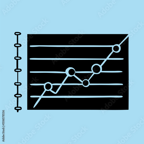 Line Graph with Data Points on a Notebook