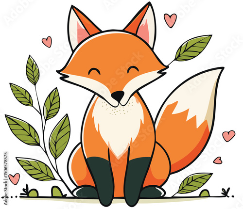 Playful Fox Character Graphic