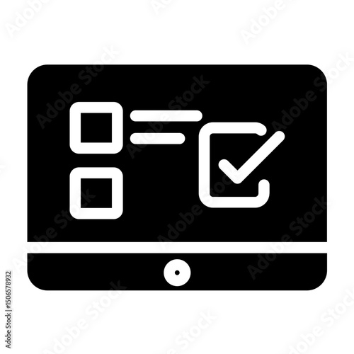 Online Survey Line Icon Style