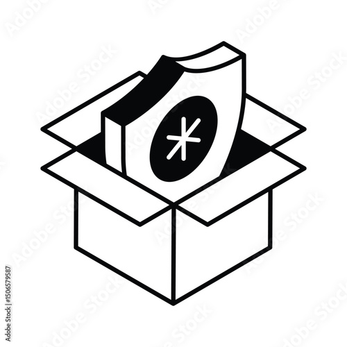 Premium isometric icon of health insurance shield