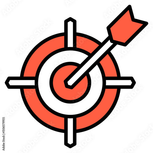 Goals outline color icon