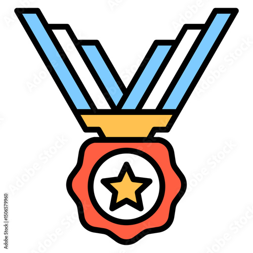 Achievement outline color icon