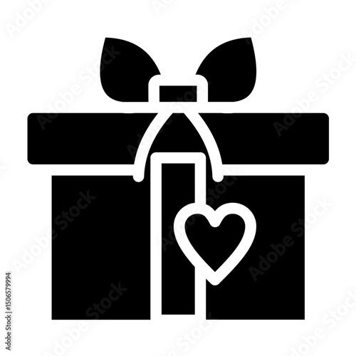 Gift Box Line Icon Style