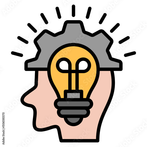 Inspiration outline color icon