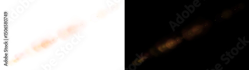 Abstract, noise, motion, bright, old effects with glowing lens flare, dust, scratches, and sunbeam glow. PNG overlay with abstract, noise, motion, bright, old. Transparent PNG for vintage design.