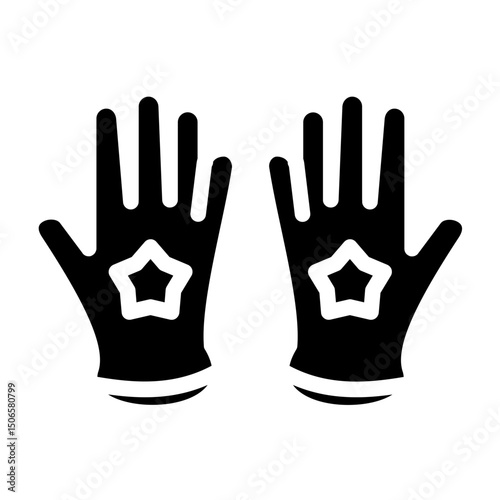 Winter Gloves Line Icon Style