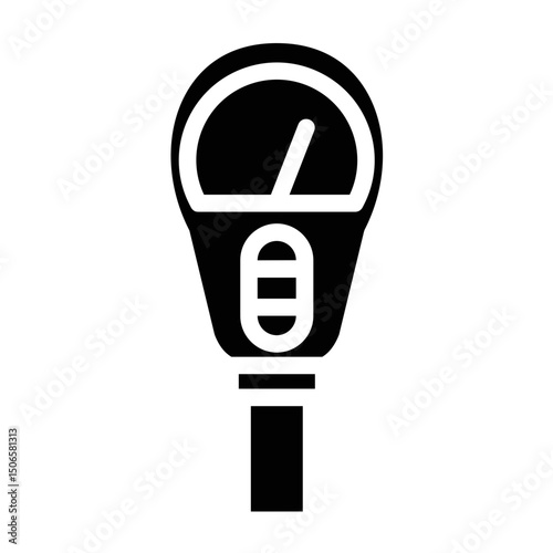 Parking Meter Line Icon Style