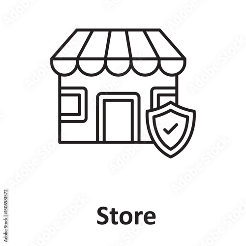  Store insurance :Vector Icon which can easily modify or edit