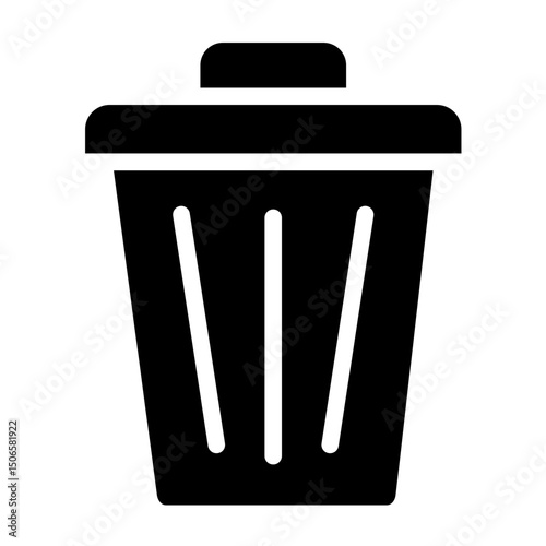 Trash Can Line Icon Style