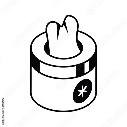 A visually appealing isometric icon of medical wipes