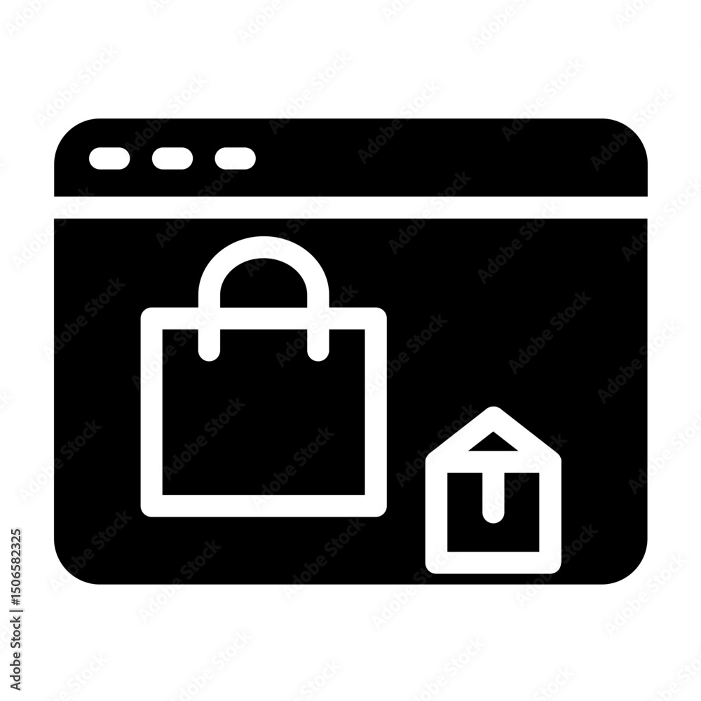 Ecommerce Webpage Line Icon Style Ecommerce Webpage Line Icon Style