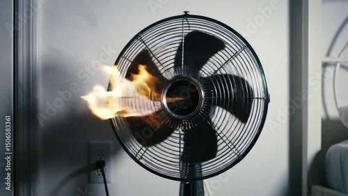 Burning Fan: A Surreal Image of Fire and Air