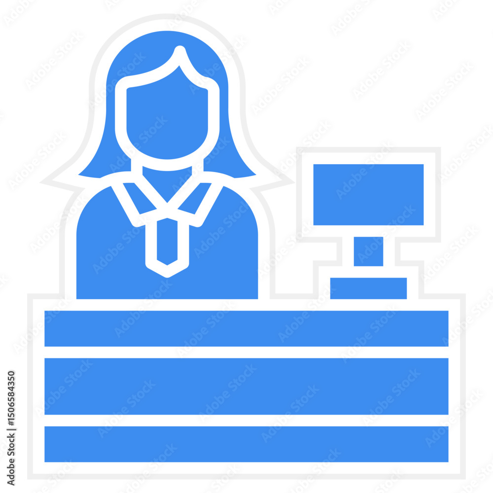 Obraz premium Clerk Female Icon Style